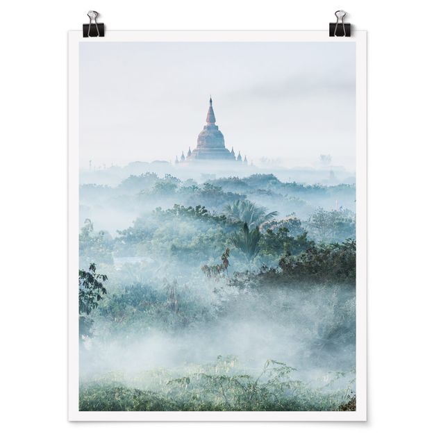 Obrazy nowoczesny Poranna mgła nad dżunglą Bagan