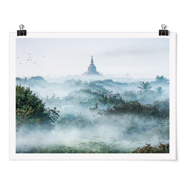 Obrazy nowoczesny Poranna mgła nad dżunglą Bagan