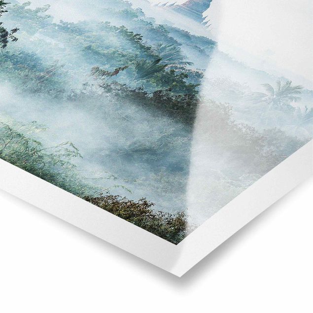 Obrazy na ścianę krajobrazy Poranna mgła nad dżunglą Bagan