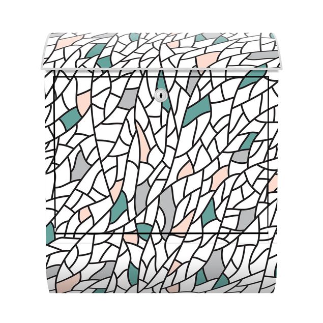 Skrzynka na listy - Wzór linii mozaikowych pastelowy