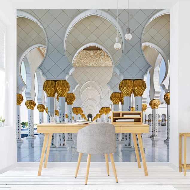 Tapeta biała Meczet w Abu Dhabi