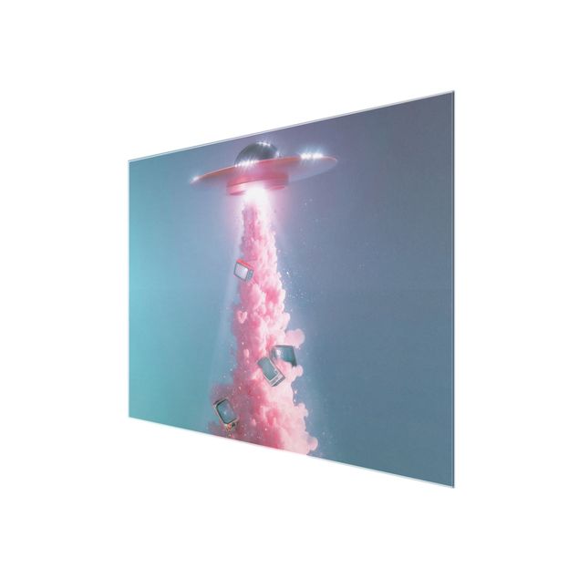 Różowy obraz Multimedialne Ufo