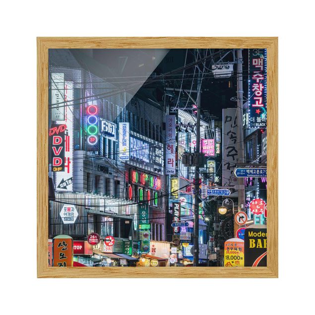 Obrazy w ramie do łazienki Nocne życie Seulu