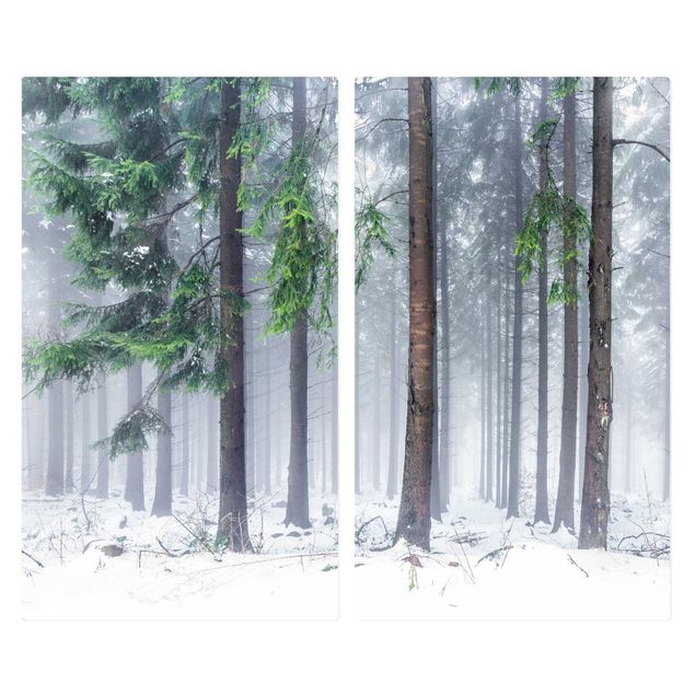 Pokrywa kuchenki - Drzewa iglaste zimą