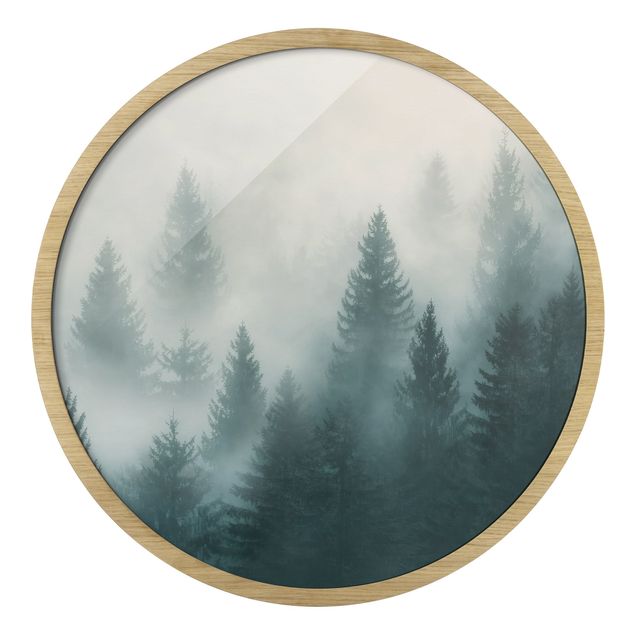 Drzewo obraz Coniferous Forest In Fog