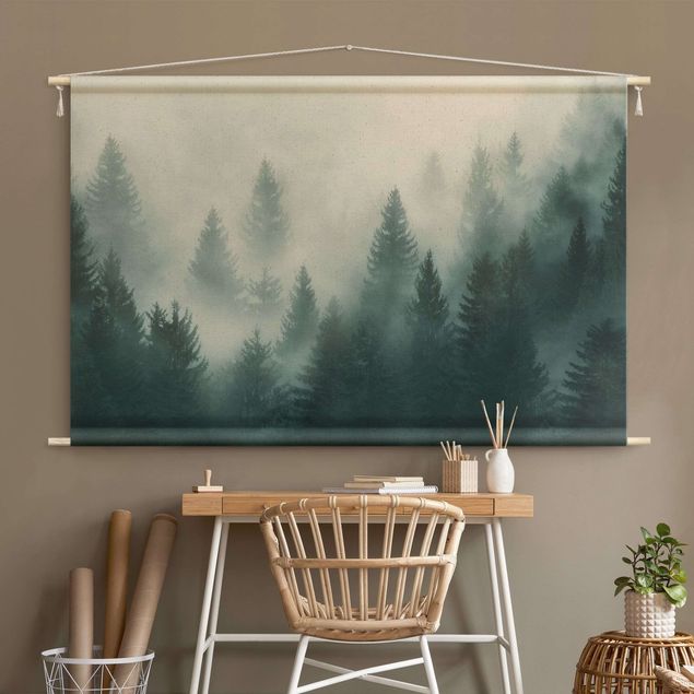 Obrazy do salonu Coniferous Forest In Fog