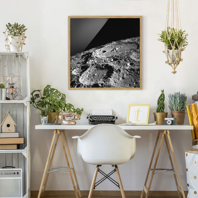 Obrazy w ramie krajobraz NASA Fotografia krateru księżycowego