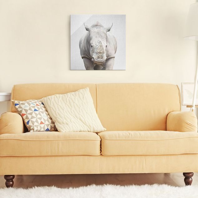 Obrazy na szkle kwadrat Rhinoceros Nora