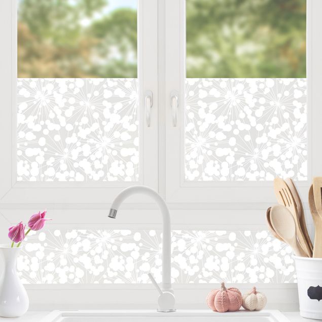 Folia okienna do salonu Natural Pattern Dandelion With Dots