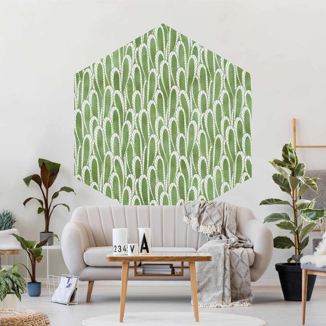 Tapety na ściany Sukulenty z naturalnym wzorem w kolorze zielonym