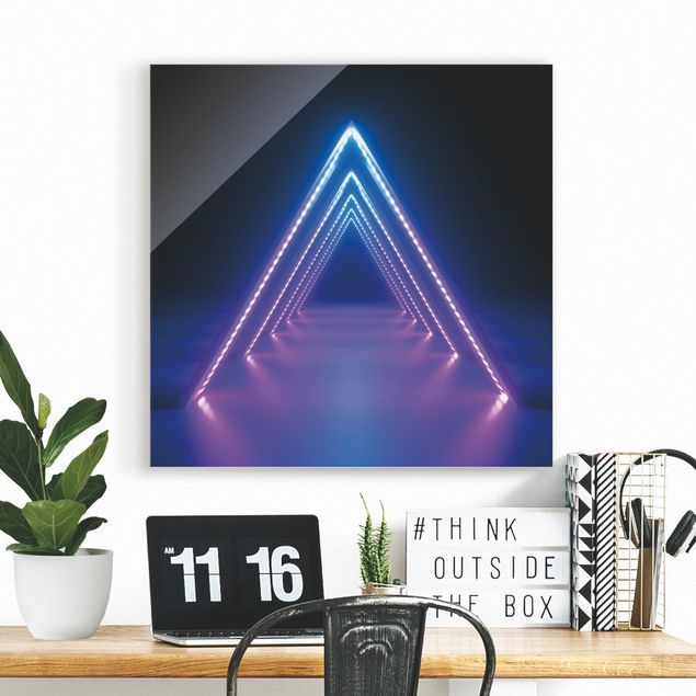 Obrazy na szkle kwadrat Neon Triangle