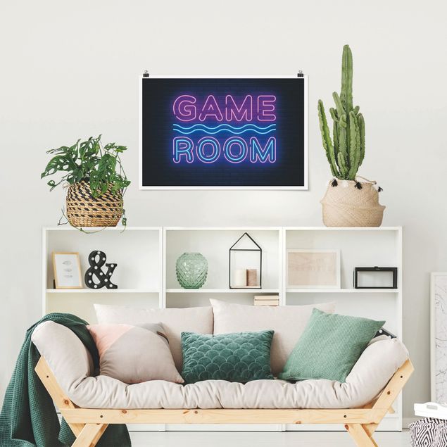 Nowoczesne obrazy Neon Text Game Room