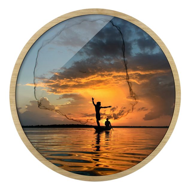 Obrazy nowoczesny Fishing Net At Sunset