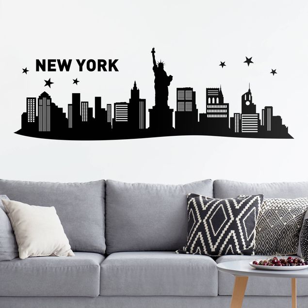 Naklejki na ścianę Ameryka Nowy Jork panorama miasta