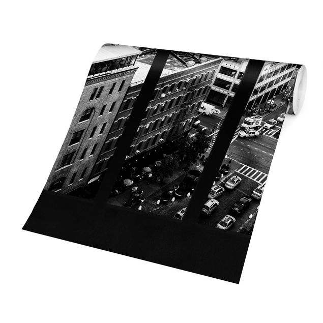 Fototapety Widok z okna w Nowym Jorku czarno-biały