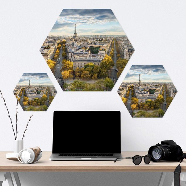 Obraz heksagonalny z Forex - Miły dzień w Paryżu