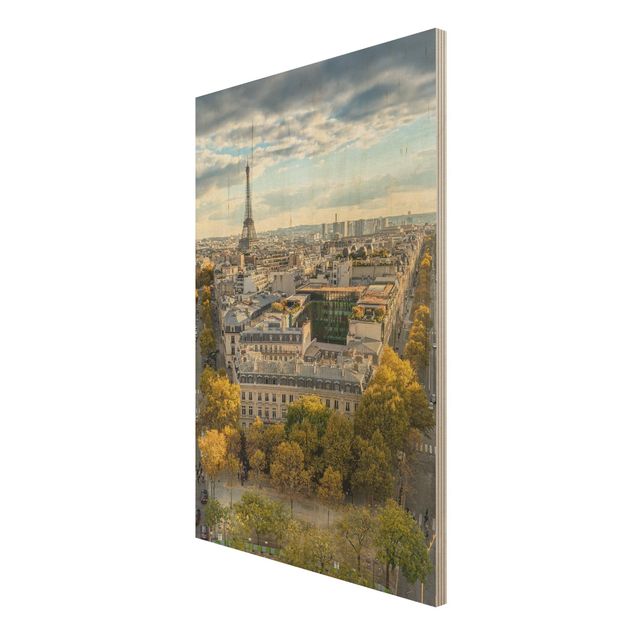 Obrazy z drewna Miły dzień w Paryżu