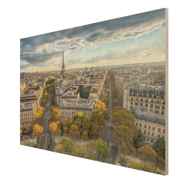 Obrazy z drewna Miły dzień w Paryżu