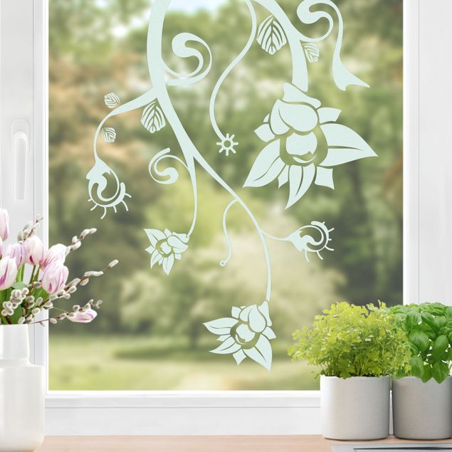 Folia okienna do sypialni Nr TA41 Kwiaty pozaziemskie