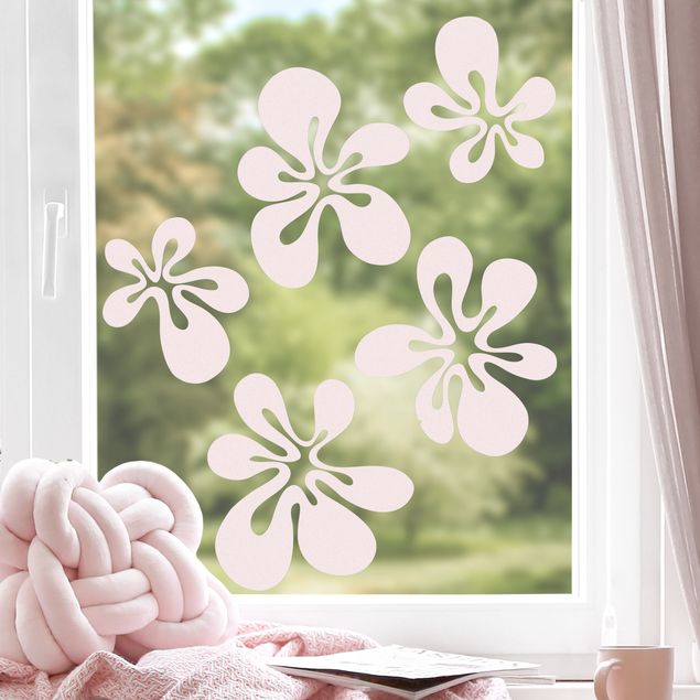 Folia okienna do sypialni Nr UL481 Pięć kwiatów bąbelkowych