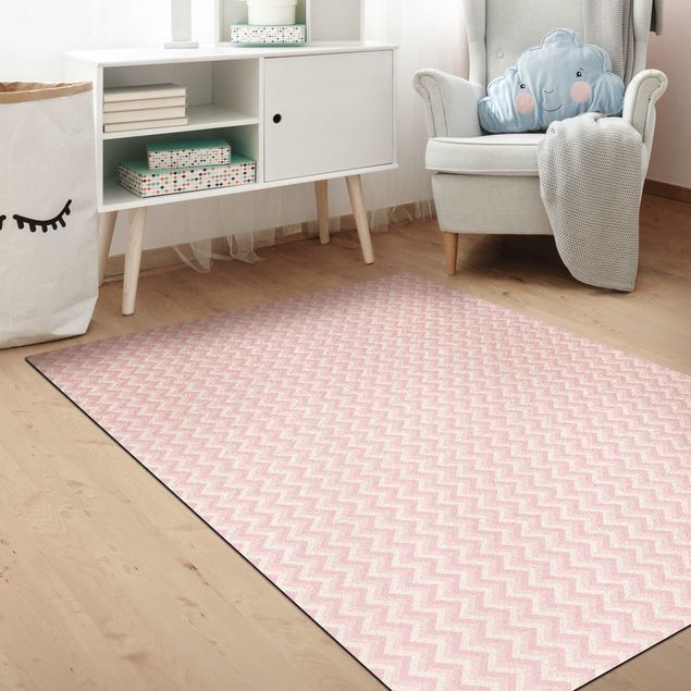 duży dywan Nr YK37 Wzór zygzakowaty różowy