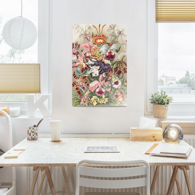 Obrazy na szkle portret Nimfa z orchideami