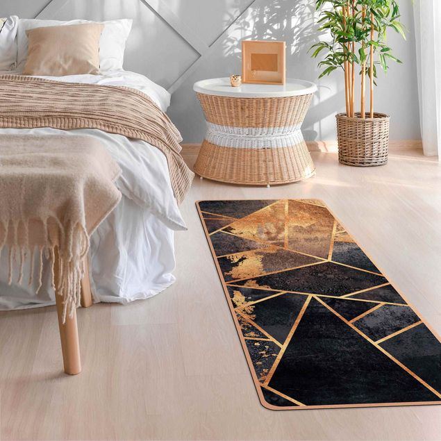 nowoczesny dywan abstrakcyjny Onyks z dodatkiem złota