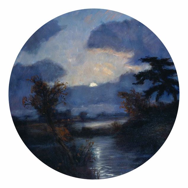 Tapeta krajobrazy Otto Modersohn - Księżycowa noc na diabelskim moczarach