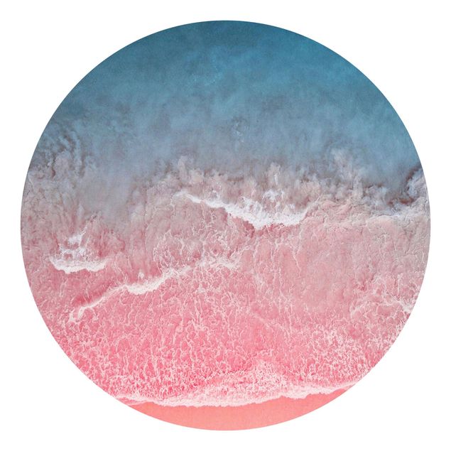 Okrągła tapeta samoprzylepna - Ocean w kolorze różowym