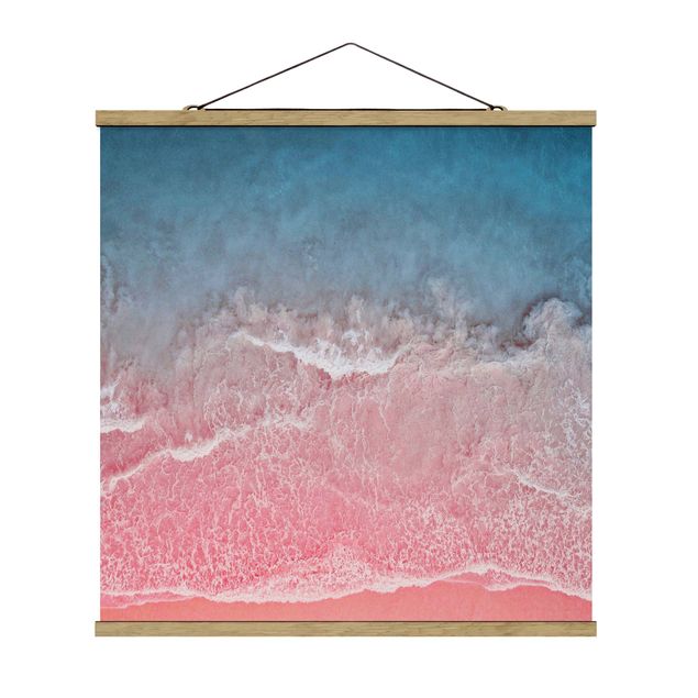 Obrazy z morzem Ocean w kolorze różowym
