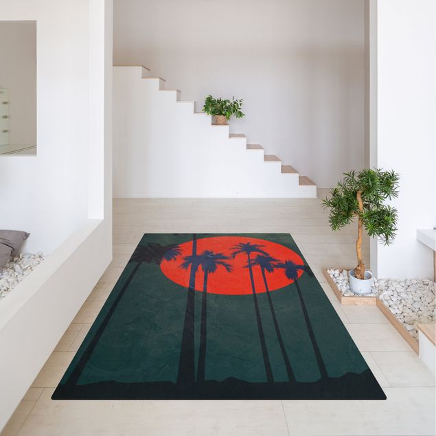 dywan niebieski nowoczesny Palma Lazurowego Wybrzeża