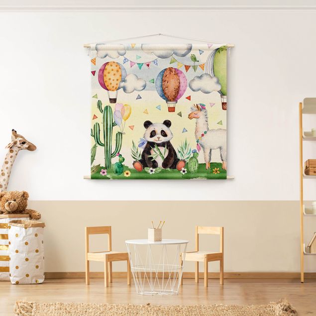 Pokój dziecięcy Panda And Lama Watercolour