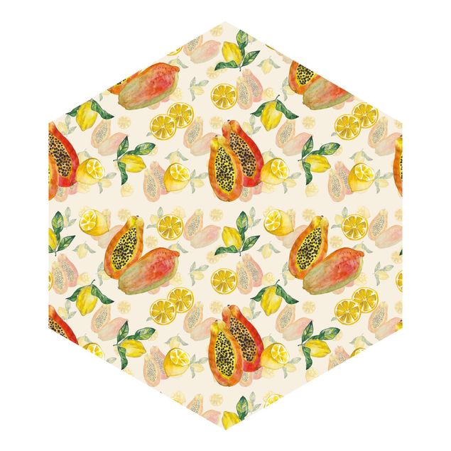Fototapeta samoprzylepna heksagon - Papayas And Lemons