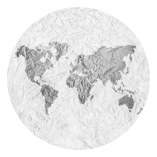Fototapety Papierowa mapa świata biała szara