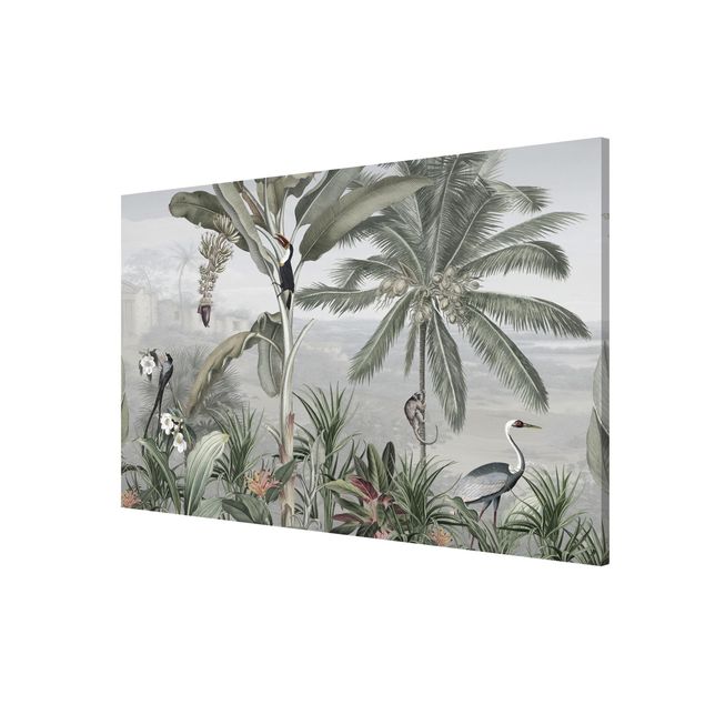 Obrazy nowoczesne Rajskie ptaki w panoramie dżungli