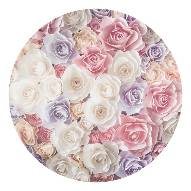 Tapety na ściany Pastelowe papierowe róże artystyczne