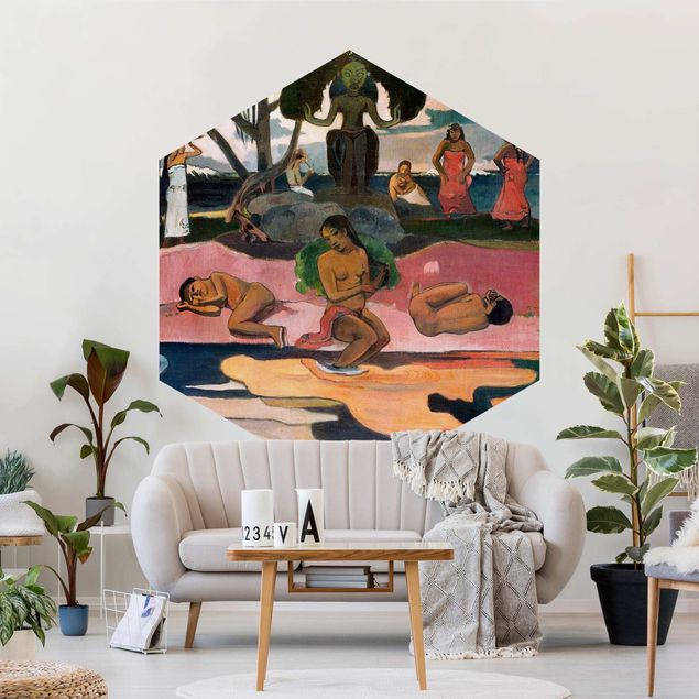 Tapeta różowa Paul Gauguin - Dzień boży