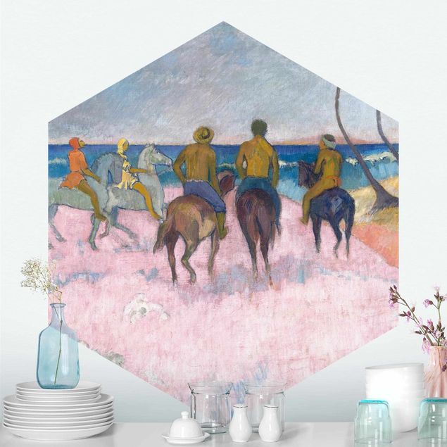 Konie tapety Paul Gauguin - Jeździec na plaży