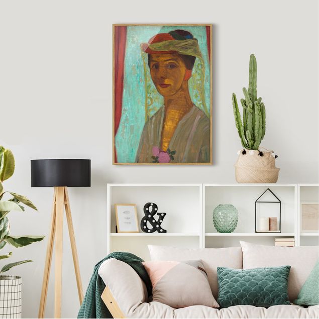 Obrazy w ramie artystyczne Paula Modersohn-Becker - Autoportret w kapeluszu