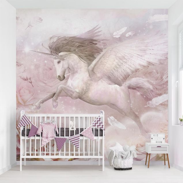 Pokój niemowlęcy Pegasus Unicorn With Roses