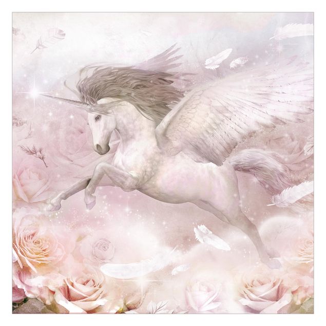 Fototapeta Pegasus Unicorn With Roses