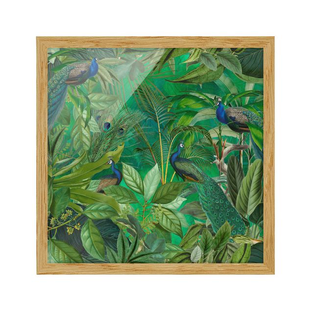 Obrazy w ramie do łazienki Pawiaki w dżungli