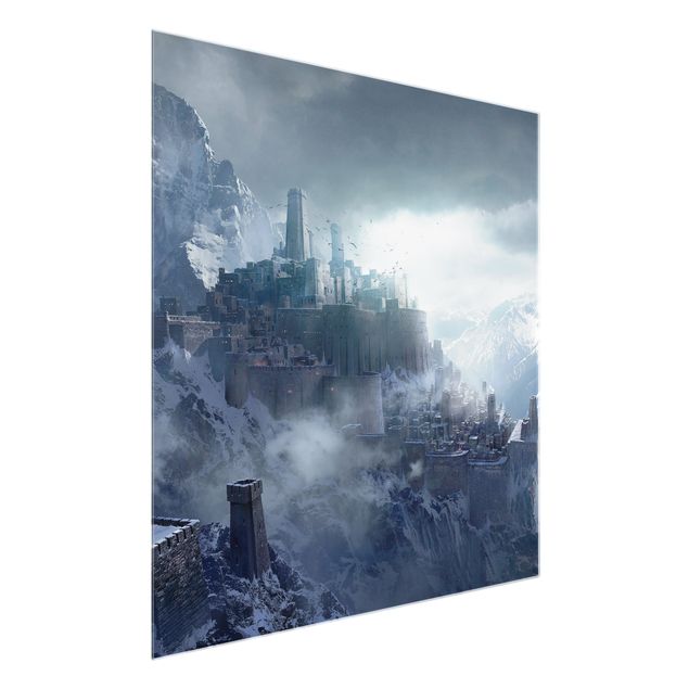 Obrazy na szkle krajobraz Fantasy Fortress In The Mountains