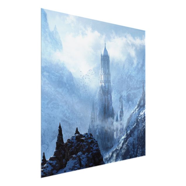 Obrazy do salonu nowoczesne Fantasy Castle In Snowy Landscape