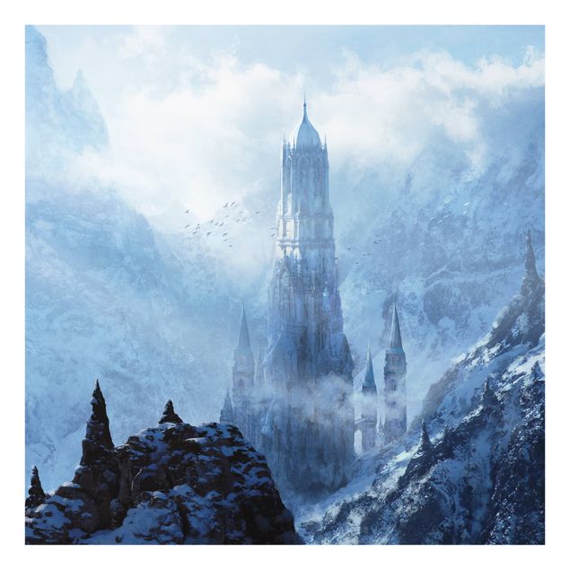Nowoczesne obrazy Fantasy Castle In Snowy Landscape