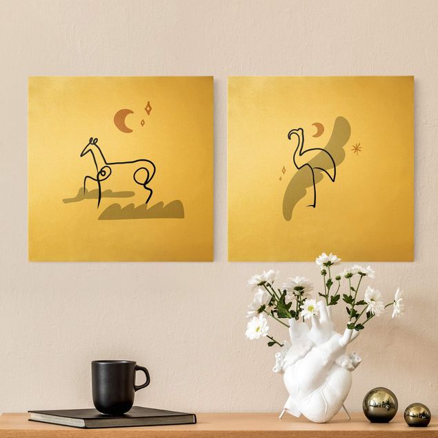Konie obrazy Interpretacja Picassa - Koń i flaming