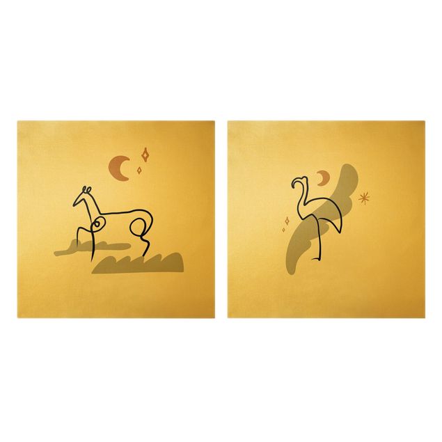 Obrazy ze zwierzętami Interpretacja Picassa - Koń i flaming