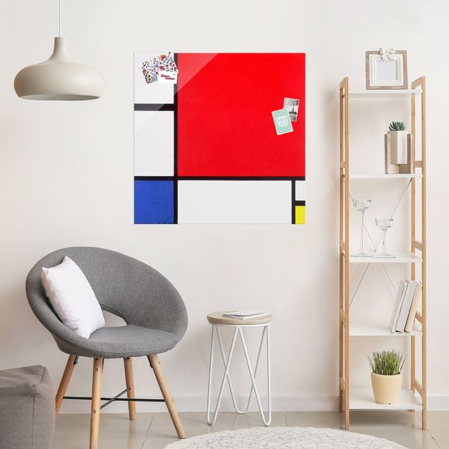 Dekoracja do kuchni Piet Mondrian - Kompozycja Czerwony Niebieski Żółty