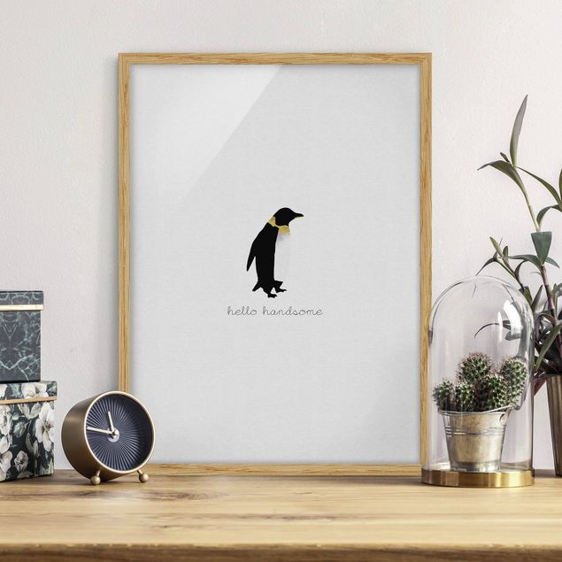 Obrazy w ramie powiedzenia Cytat Pingwin Witaj przystojniaku