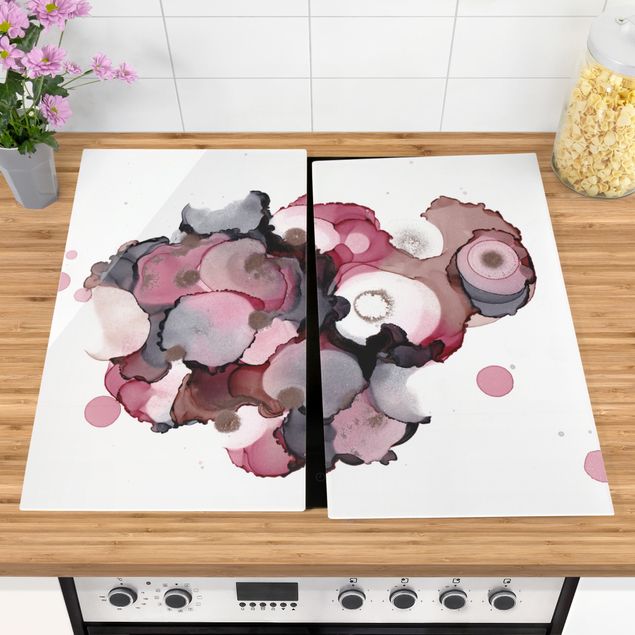 Dekoracja do kuchni Krople różowego beżu z różowym złotem